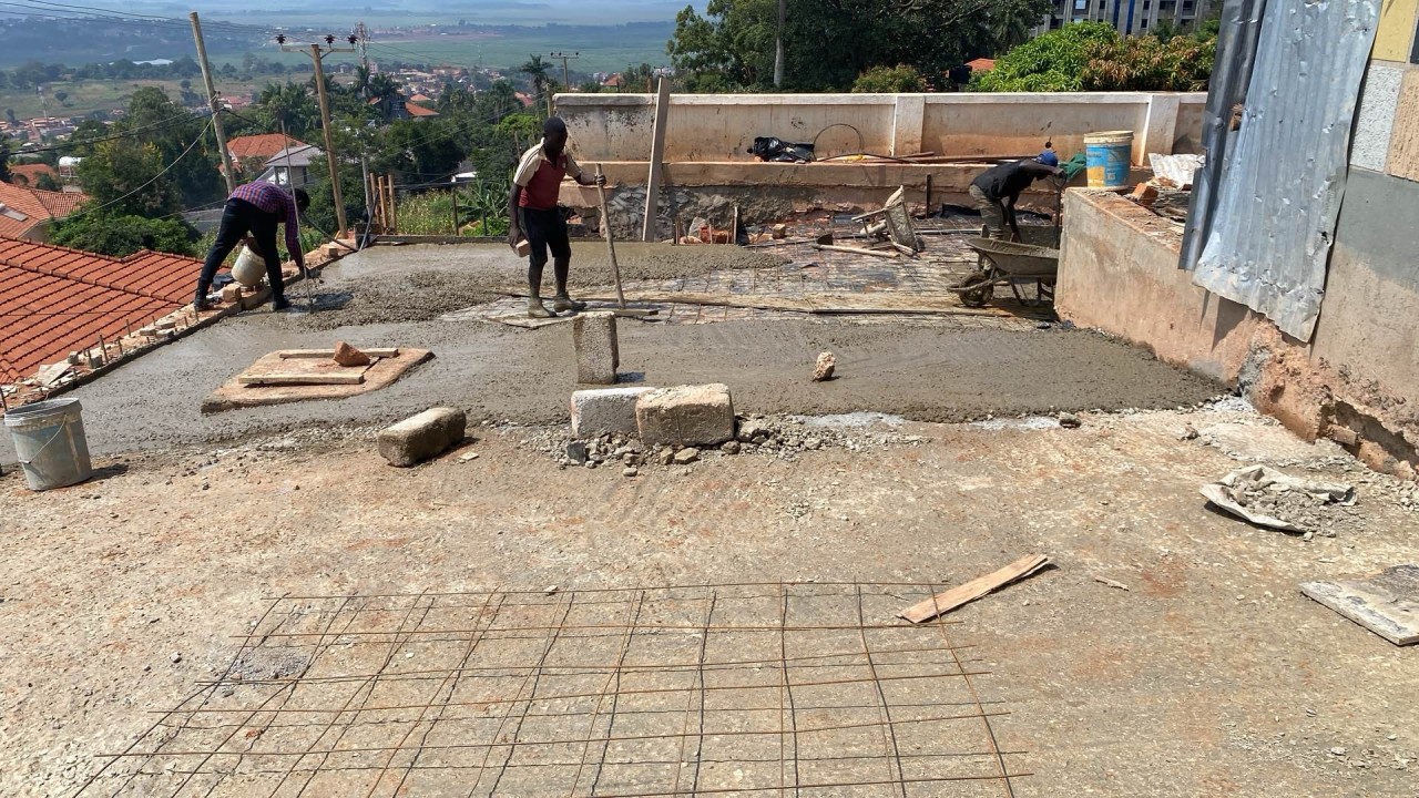 Concrete slab work in progress