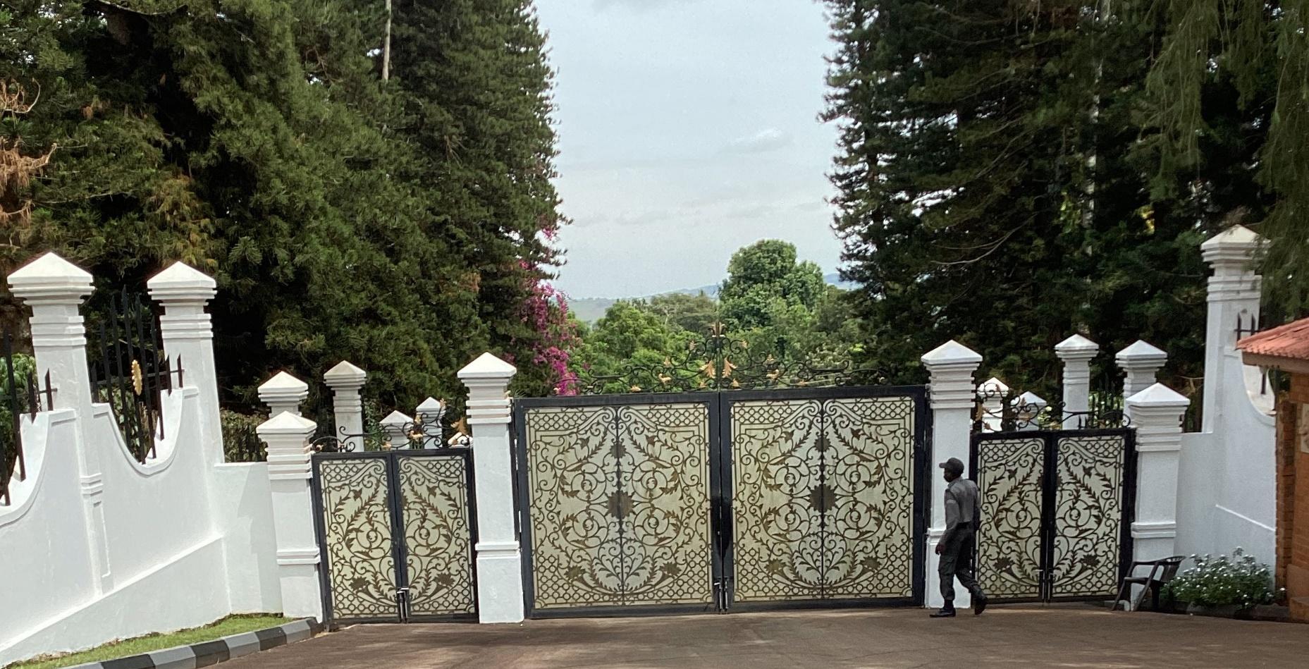 Decorative entrance gate and boundary wall