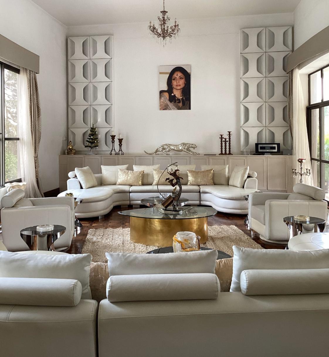 Elegant spacious living room interior